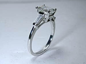 1.25ct Emerald cut Diamond Engagement Ring Platinum GIA certified JEWELFORME