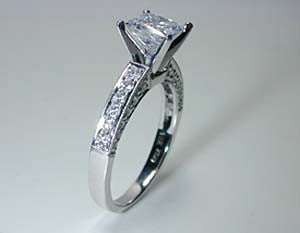 1.47ct F-SI1 Princess Cut Diamond Engagement Ring JEWELFORME BLUE GIA certified