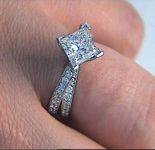 1.73ct Star Wars Princess Cut Diamond Engagement Ring 18kt White Gold GIA EGL JEWELFORME BLUE