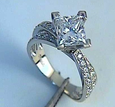 1.90ct E-SI1 Star Wars Princess Diamond  Engagement Ring Platinum JEWELFORME BLUE GIA certified