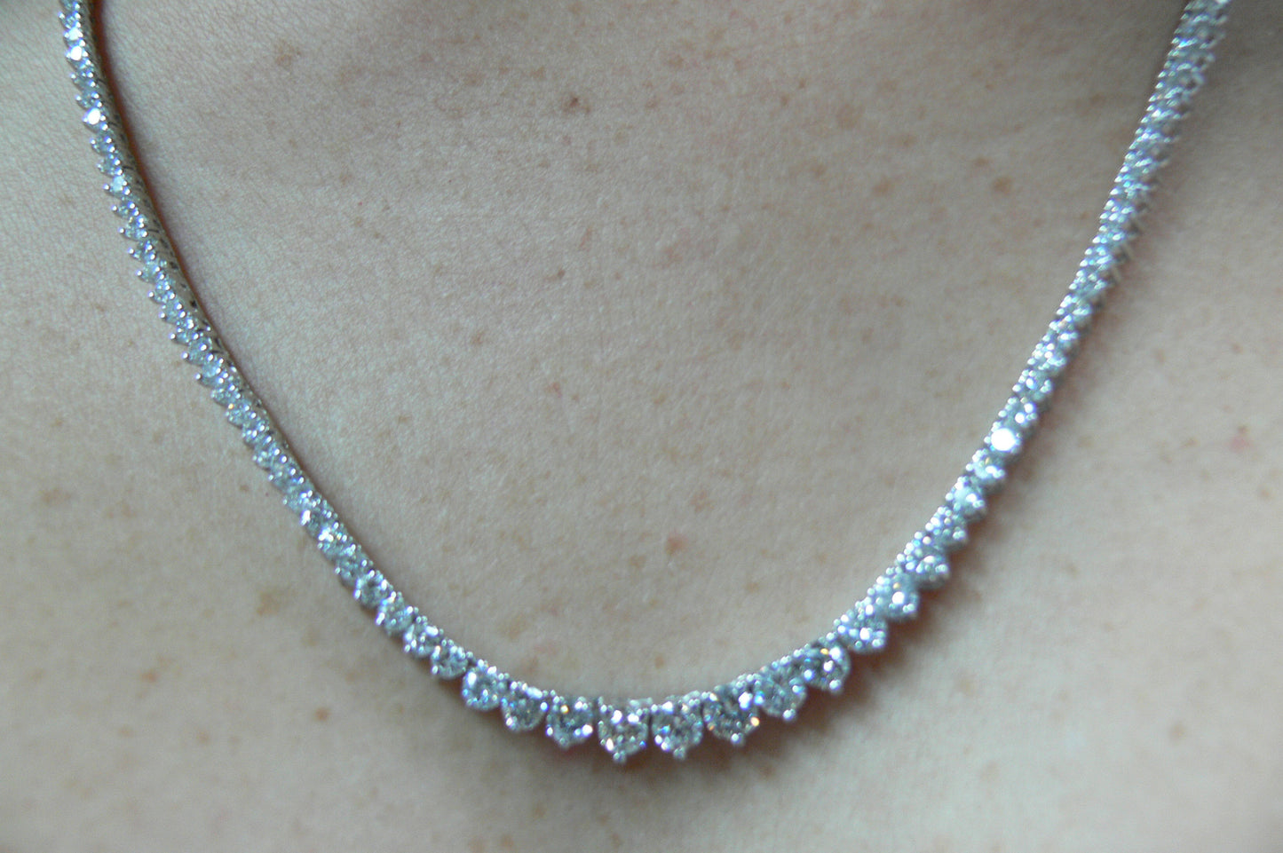 12.60ct Diamond Opera Necklace 18kt White Gold Anniversary Bridal Birthday JewelryGift JEWELFORME BLUE