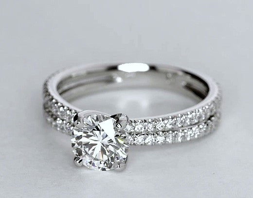 1.40ct H-VS1 Platinum Round Diamond Engagement Ring GIA certified JEWELFORME BLUE