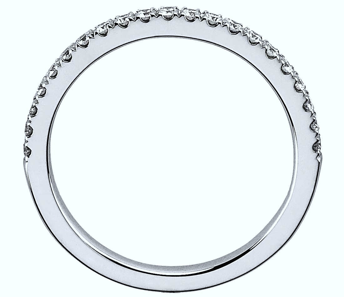 0.48ct Round Diamond Wedding Ring 18kt White Gold JEWELFORME BLUE