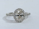 1.32ct G-SI1 Oval Diamond Engagement Ring GIA certified 18kt JEWELFORME BLUE