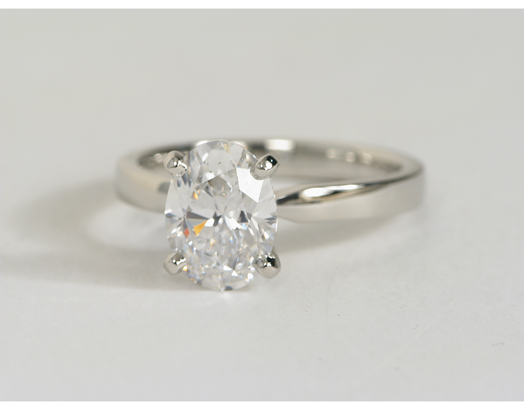 1.22ct  Oval Diamond Engagement Ring EGL certified Platinum JEWELFORME BLUE
