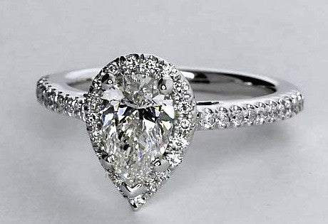 14k White Gold Genuine G.I.A Certified .60 Carat Pear Shaped Diamond  Engagement Ring – Exeter Jewelers