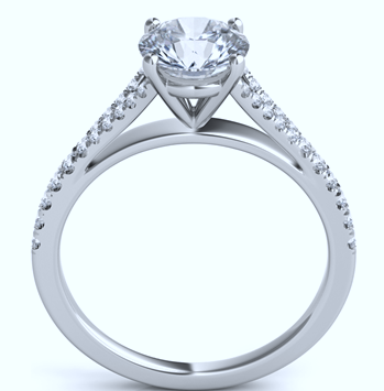 0.35ct G-VS 18kt Round Diamond Engagement Ring setting JEWELFORME BLUE Split diamond Cathedral
