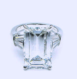 11.08ct GIA Emerald cut Diamond Engagement Platinum Rings and wedding Ring  JEWELFO0RME BLUE
