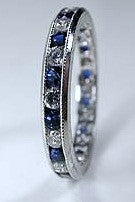 1.58ct Diamond Sapphire Eternity Wedding Ring 18kt White Gold JEWELFORME BLUE