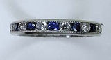 1.58ct Diamond Sapphire Eternity Wedding Ring 18kt White Gold JEWELFORME BLUE