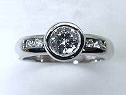 1.10ct G-SI1 Round Diamond Engagement Ring  18kt White Gold JEWELFORME BLU GIA cert