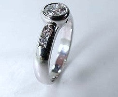 1.10ct G-SI1 Round Diamond Engagement Ring  18kt White Gold JEWELFORME BLU GIA cert