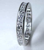 1.88ct Princess diamond Eternity Wedding Ring Band Platinum  JEWELFORME BLUE