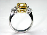 4.11ct Yellow Sapphire Diamond Engagement Ring18kt White Gold JEWELFORME BLUE