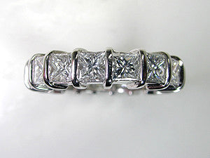 5.25ct Princess Diamond ETERNITY Wedding Ring JEWELFORME BLUE