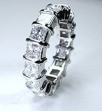 5.25ct Princess Diamond ETERNITY Wedding Ring JEWELFORME BLUE