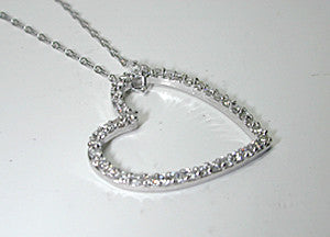1.41ct Diamond Heart Shape Necklace Platinum JEWELFORME BLUE