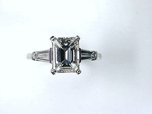 GIA 1.78ct E-VVS2 Emerald Diamond Engagement Ring Platinum JEWELFORME BLUE