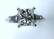 GIA 1.25ct E-VS2 Princess Diamond Engagement Ring Platinum JEWELFORME BLUE