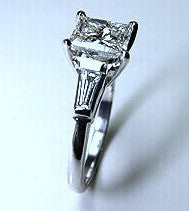 GIA 1.25ct E-VS2 Princess Diamond Engagement Ring Platinum JEWELFORME BLUE