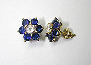 1.82ct Sapphire and Diamond Earrings 18kt Yellow JEWELFORME BLUE