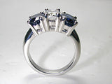 3.32ct Oval Diamond Blue Sapphire Engagement Ring 18kt White Gold  JEWELFORME BLUE