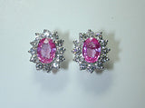 4.30ct Pink Sapphires and Diamond Earrings JEWELFORME BLUE