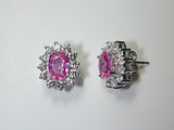 4.30ct Pink Sapphires and Diamond Earrings JEWELFORME BLUE