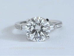 2.46ct J-I1 Round Diamond Engagement Ring GIA certified Platinum JEWELFORME  BLUE