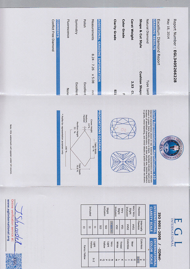 3.93ct Cushion Diamond Engagement Ring Art Deco Sapphire Halo EGL certified 18kt JEWELFORME BLUE