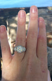 5.50ct Cushion Moissanite & Diamond Engagement ring JEWELFORME BLUE