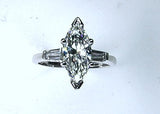 GIA 1.34ct H-VVS2 Marquise Diamond Engagement Ring Platinum JEWELFORME Engagement Anniversary Birthday Bridal G