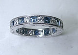 1.73ct Diamond Sapphire Eternity Wedding Ring 14kt White Gold JEWELFORME BLUE