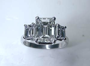6.53ct Emerald Cut Diamond Engagement Ring GIA CERTIFIED DIAMOND  18kt White Gold