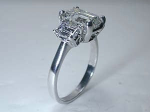 6.53ct Emerald Cut Diamond Engagement Ring GIA CERTIFIED DIAMOND  18kt White Gold