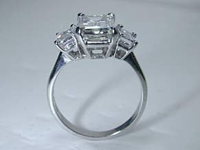 7.53ct H-VVS2 Emerald Cut Diamond Engagement Ring GIA CERTIFIED DIAMOND  18kt White Gold