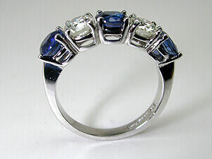 2.70ct Round Sapphire and Diamond Engagement Wedding Ring JEWELFORME BLUE
