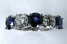 2.70ct Round Sapphire and Diamond Engagement Wedding Ring JEWELFORME BLUE Platinum