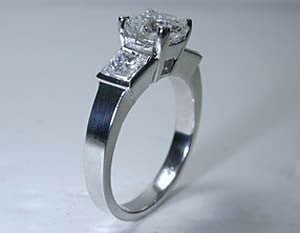 2.88ct Round Diamond & Princess Engagement Ring 18kt White Gold JEWELFORME BLUE  Anniversary Bridal Gift GIA EGL certified round-diamond-THR2866