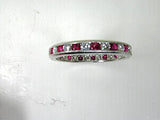 1.30ct Platinum Ruby & Diamond Eternity Wedding Ring JEWELFORME BLUE