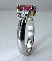 3.21ct Pink Sapphire Diamond Engagement Ring18kt White Gold JEWELFORME BLUE