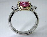 3.21ct Pink Sapphire Diamond Engagement Ring18kt White Gold JEWELFORME BLUE