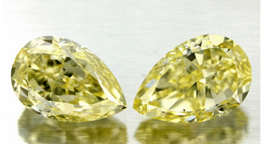 3.03ct Fancy Yellow Pear Shape Matching Pair Diamond JEWELFORME BLUE  GIA Certified pay 1