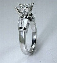 2.04ct Princess Baguettes Diamond Engagement Ring GIA certified 18kt White Gold JEWELFORMEBLUE