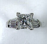 2.04ct Princess Baguettes Diamond Engagement Ring GIA certified 18kt White Gold JEWELFORMEBLUE