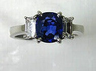 2.85ct Cushion Sapphire Diamond Engagement Ring 18kt White Gold JEWELFORME BLUE Birthday anniversary