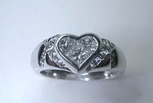 1.10ct F-VS Heart Shape Diamond Engagement Ring 14kt White Gold JEWELFORME BLUE not blue nile