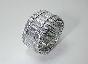 9.30ct Baguettes and Round Eternity Ring JEWELFORME BLUE