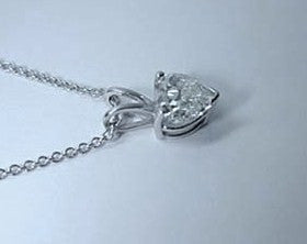 1.53ct Heart shape Diamond Pendant Necklace 18kt White Gold JEWELFORME BLUE GIA certified