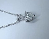 1.02ct Heart shape Diamond Pendant Necklace 18kt White Gold JEWELFORME BLUE